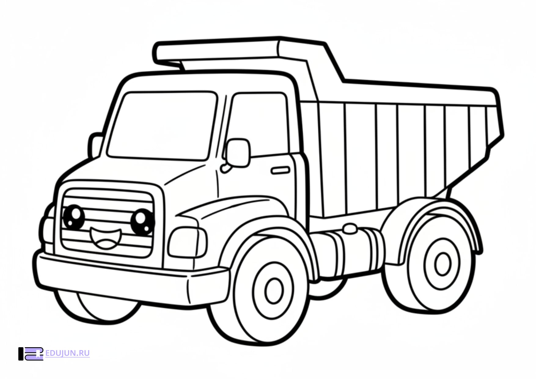 Раскраска «Грузовик в мультяшном стиле»